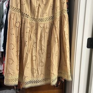 Cato Beige Eyelet Skirt